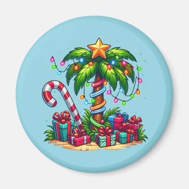 Tropische Weihnachtspalme Magnet (Vorne)