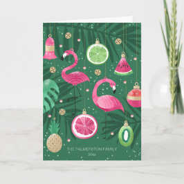 Tropische Weihnachtsschmuck Custom Foto geflochten Karte