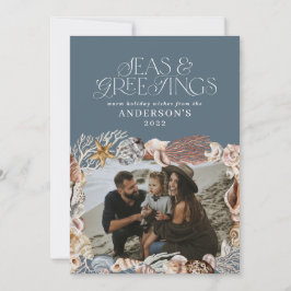 Tropische Weihnachtssee Grüße Foto blau  Feiertagskarte