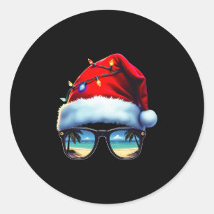Tropische Weihnachtsstimmung Strandurlaub Weihnach Runder Aufkleber