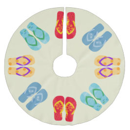 Tropische Weihnachtstrandsandalen Polyester Weihnachtsbaumdecke