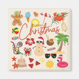 Tropische Weihnachtstür Magnet