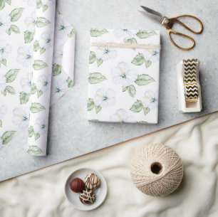 Tropische weiße Blumen Geschenkpapier