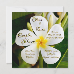 Tropische weiße Plumeria - Neuanfang - Paare Einladung