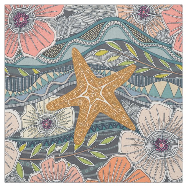 tropische Wellen Eisen Stoff (Muster)
