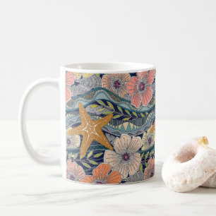 tropische Wellen Navy Kaffeetasse