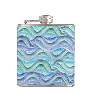 Tropische Wellen Vinyl-Wrapped Flask Flachmann