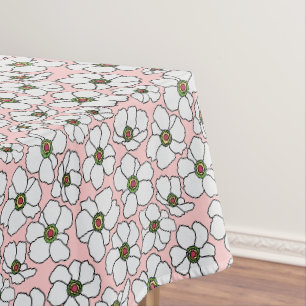 Tropische Wildblumen auf Rosa  Tischdecke