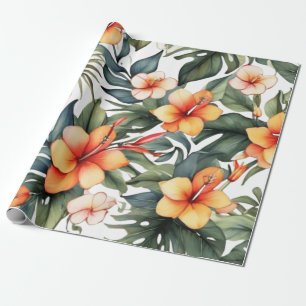 Tropische Wildblumen Geschenkpapier