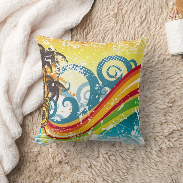 Tropische Wirbel dekorative Kissen (Decke)