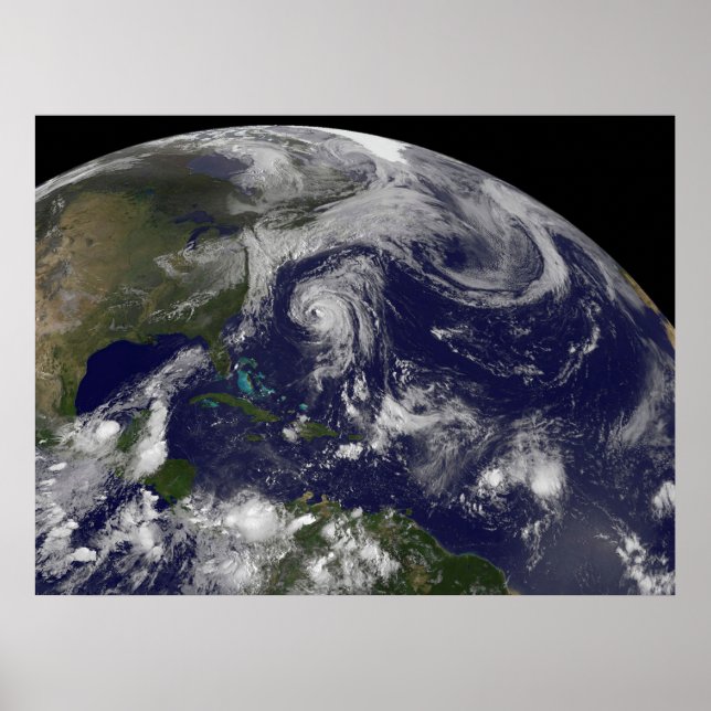 Tropische Wirbelstürme Katia, Lee, Maria und Nate. Poster (Vorne)