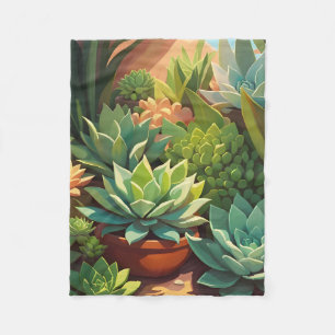 Tropische Wüste Sukkulärer Garten Fleecedecke