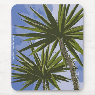 Tropische Yucca-Palmenblätter Malerei Effekt Foto Mousepad