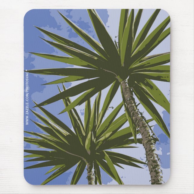 Tropische Yucca-Palmenblätter Malerei Effekt Foto Mousepad (Vorne)
