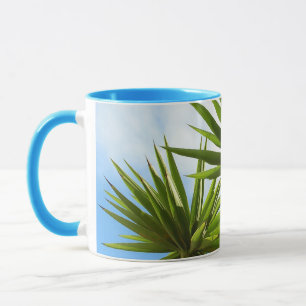 Tropische Yucca-Palmenblätter Malerei Effekt Foto Tasse