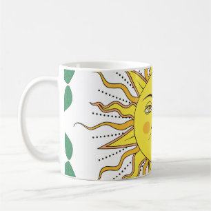 Tropische Zitronenfrüchte, Sonnen-Gesicht. Kaffeetasse