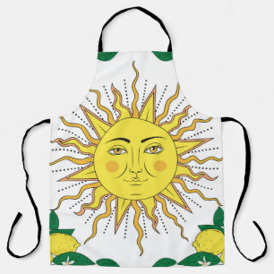 Tropische Zitronenfrüchte, Sonnen-Gesicht. Schürze