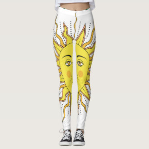 Tropische Zitronenfrüchte, Sonnengesicht. Leggings