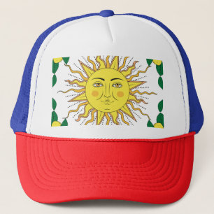 Tropische Zitronenfrüchte, Sonnengesicht. Truckerkappe