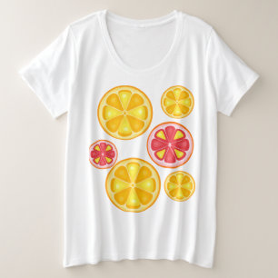 TROPISCHE Zitrusfrüchte SOMMERFRÜCHTE Orangenlemon Große Größe T-Shirt