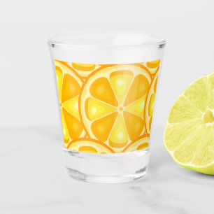 TROPISCHE Zitrusfrüchte SOMMERFRÜCHTE Orangenlemon Schnapsglas