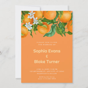 Tropische Zitrusorangen Botanische Orange Hochzeit Einladung