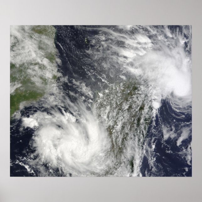 Tropische Zyklone Eric und Fanele Poster (Vorne)