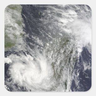 Tropische Zyklone Eric und Fanele Quadratischer Aufkleber