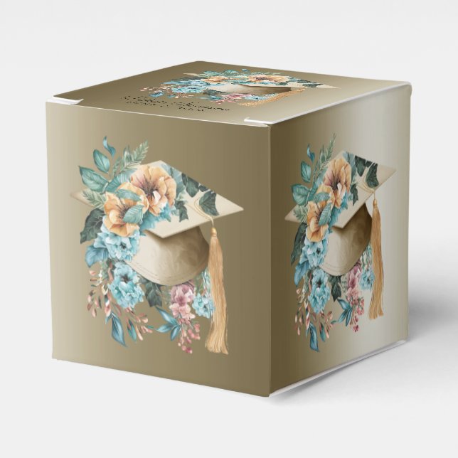 Tropischer Abschluss-Hut und Tassel-Party Geschenkschachtel (Vorderseite)