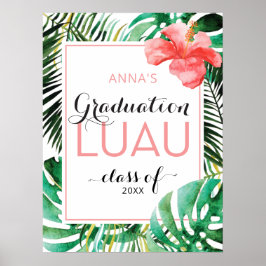 Tropischer Abschluss Luau Party Begrüßungszeichen Poster