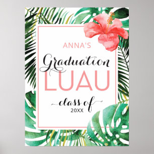 Tropischer Abschluss Luau Party Begrüßungszeichen Poster