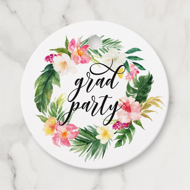 Tropischer Abschluss mit Gewässer Geschenkanhänger (Vorderseite)