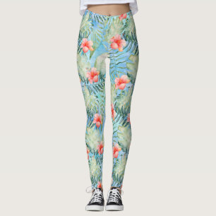 Tropischer Aloha-Hibiskus Leggings