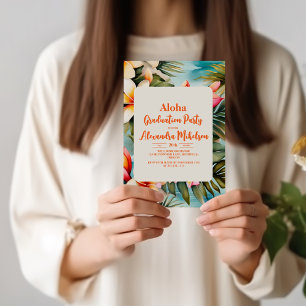 Tropischer Aloha Luau Summer Flora Abschluss Einladung