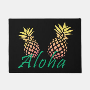 tropischer "aloha" Text des Sommers, bunte Ananas Fußmatte