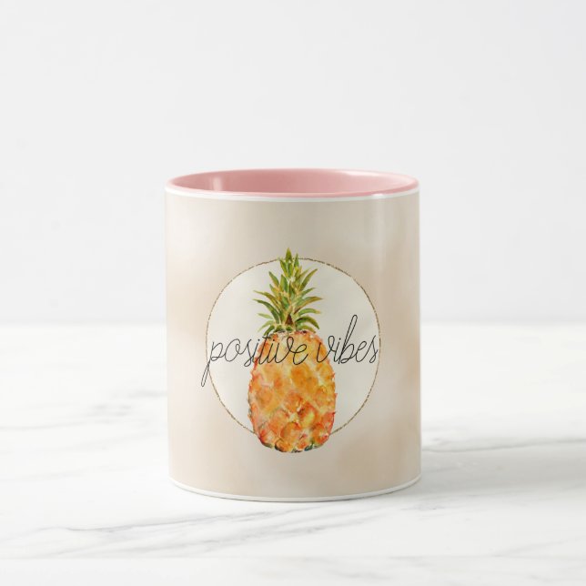 Tropischer Ananas-Gold-Glitzer Tasse (Zentrum)