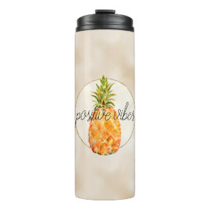 Tropischer Ananas-Gold-Glitzer Thermosbecher
