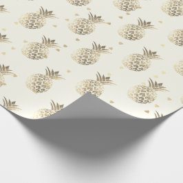 Tropischer Ananas-Goldpia-Lux Geschenkpapier