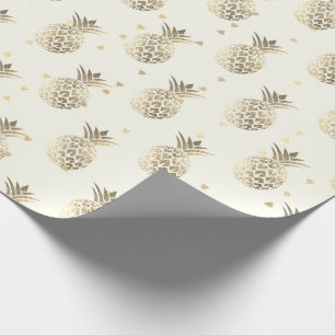 Tropischer Ananas-Goldpia-Lux Geschenkpapier
