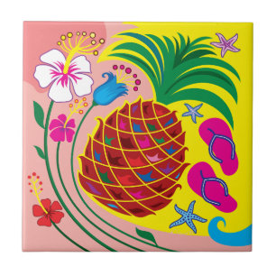 Tropischer Ananas Sommer Fliese