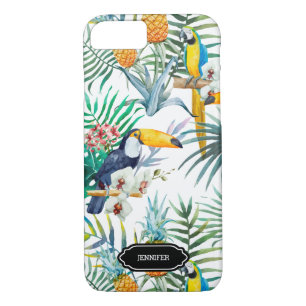 Tropischer Ananas-Vogel personalisiert iPhone 8/7 Hülle