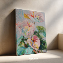 Tropischer Anthurium-Leinwand-Kunstprint
