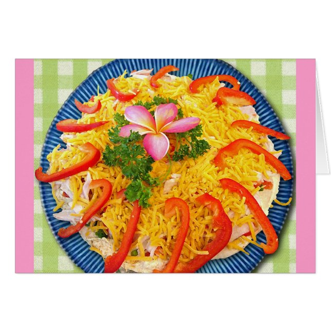 Tropischer Appetizer mit Blume Frangipani Plumeria (Vorderseite (Horizontal))