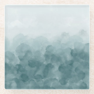 Tropischer aquamariner blauer Watercolor Glasuntersetzer