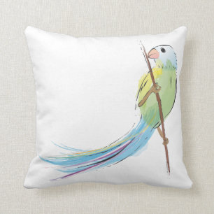 Tropischer Aquarellvogel Kissen