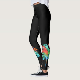 Tropischer Araapfel in Schwarz Leggings