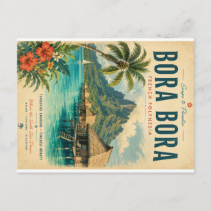 Tropischer Ausflug - Vintage-Reiseposter, Entspann Feiertagspostkarte