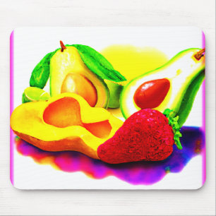 Tropischer Avocado, Erdbeere und Mango. Jetzt kauf Mousepad