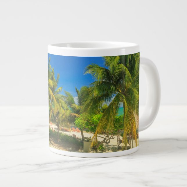 Tropischer Badeort, Belize Jumbo-Tasse (Vorderseite Rechts)