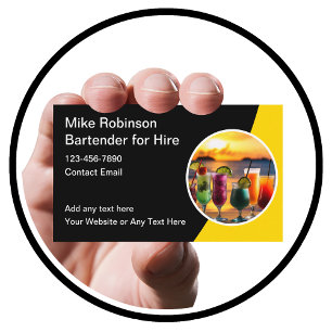 Tropischer Barkeeper für die Vermietung von Visite Visitenkarte